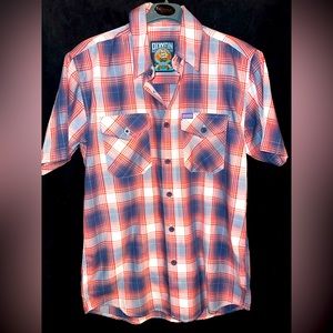 Men’s DIXXON Flannel Brand Button Down Shirt, Short Sleeved, Corral Sea Edition